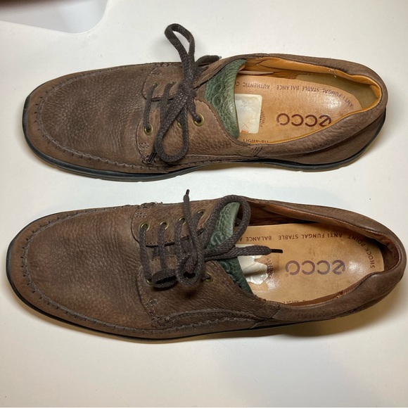 Ecco Seawalker Men\'s 12 Pebbled Shock Point Brown Tan Leather Lace Up Moc Toe main image 7